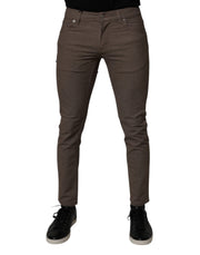 Dolce & Gabbana Brown Cotton Stretch Chino Pants