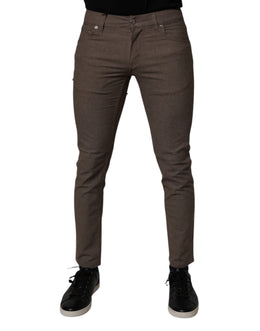 Dolce & Gabbana Brown Cotton Stretch Chino Pants