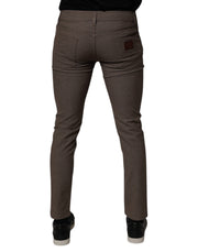 Dolce & Gabbana Brown Cotton Stretch Chino Pants