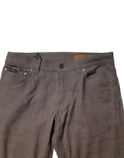 Dolce & Gabbana Brown Cotton Stretch Chino Pants