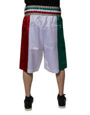 Dolce & Gabbana Multicolor Italia Polyester Bermuda Shorts