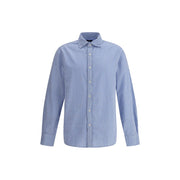 Deperlu Light Blue Cotton Pattern Shirt