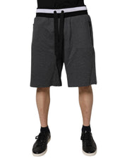 Dolce & Gabbana Dark Gray Cotton Bermuda Sweatshorts Shorts