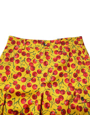 Dolce & Gabbana Yellow Cherry Print Cotton Men Bermuda Shorts