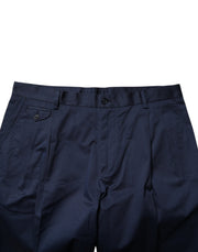 Dolce & Gabbana Dark Blue Cotton Mid Waist Men Bermuda Shorts