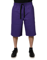 Dolce & Gabbana Purple Cotton Men Bermuda Sweatshorts Shorts