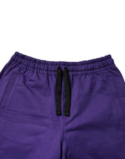 Dolce & Gabbana Purple Cotton Men Bermuda Sweatshorts Shorts