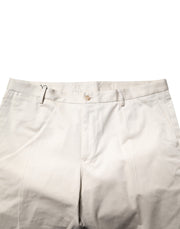 Dolce & Gabbana Beige Cotton Stretch Mid Waist Bermuda Shorts