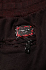 Dolce & Gabbana Bordeaux Cotton Bermuda Sweatshorts Shorts