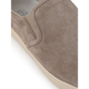 Brunello Cucinelli Beige Leather Slip-On Loafers