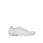 Roberto Cavalli White Leather Low Top Sneakers