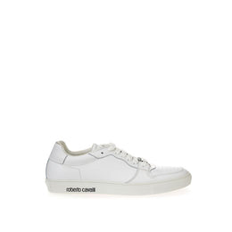 Roberto Cavalli White Leather Low Top Sneakers