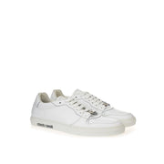 Roberto Cavalli White Leather Low Top Sneakers