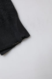 Dolce & Gabbana Black Heraldic Silk Buttoned Pullover Sweater