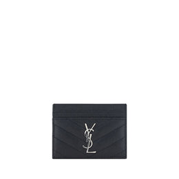 Saint Laurent Black Leather Card Holder