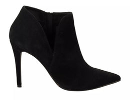 Steve Madden Black Suede Leather Stiletto Heels Boots Shoes