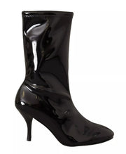 Stuart Weitzman Black Patent Leather High Heels Boots Shoes