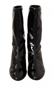 Stuart Weitzman Black Patent Leather High Heels Boots Shoes