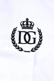 Dolce & Gabbana White Cotton Crown Collared Men Polo T-shirt