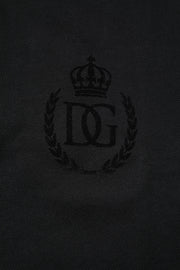 Dolce & Gabbana Black Cotton DG Logo Collared Polo T-shirt