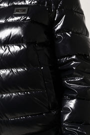 Dolce & Gabbana Black Logo Plaque Full Zip Puffer Jacket