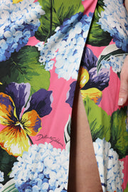 Dolce & Gabbana Multicolor Floral Side Slit Midi Dress