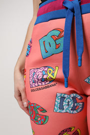 Dolce & Gabbana Pink Logo Monogram Jogger Sweatpants Pants