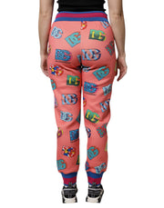 Dolce & Gabbana Pink Logo Monogram Jogger Sweatpants Pants