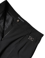 Dolce & Gabbana Black Polyester High Waist Dress Pants