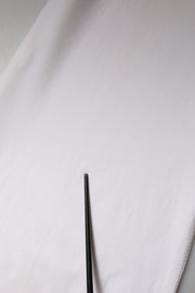 Dolce & Gabbana White Wool Mid Waist Wide Leg Pants