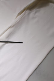 Dolce & Gabbana White Wool Mid Waist Wide Leg Pants