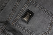 Dolce & Gabbana Gray Cotton Stretch Mid Waist Denim Mini Skirt