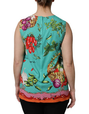Dolce & Gabbana Multicolor Floral Silk Sleeveless Tank Top