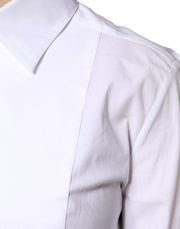 Dolce & Gabbana White Cotton Dress Collared Dress Shirt Top