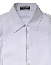 Dolce & Gabbana White Cotton Dress Collared Dress Shirt Top