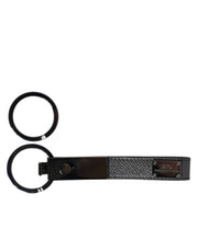 Dolce & Gabbana Brown Leather DG Plaque Double Keyring Holder Keychain