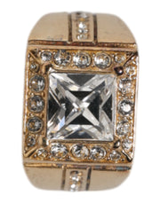 Dolce & Gabbana Gold Tone Sterling Silver 925 Crystals Ring