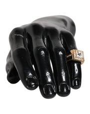 Dolce & Gabbana Gold Tone Sterling Silver 925 Crystals Ring