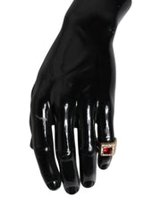 Dolce & Gabbana Gold Tone Sterling Silver 925 Crystals Ring