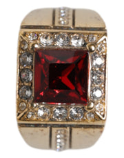 Dolce & Gabbana Gold Tone Sterling Silver 925 Crystals Ring