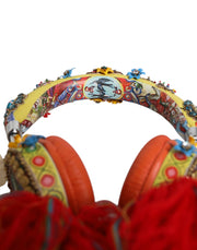 Dolce & Gabbana Multicolor Whimsical Tasseled Crystal Headset Headphones