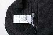 Dolce & Gabbana Black Cashmere Knitted Neck Warmer Foulard Scarf