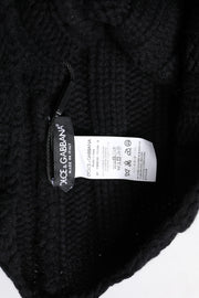 Dolce & Gabbana Black Cashmere Knitted Neck Warmer Foulard Scarf
