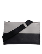 Dolce & Gabbana Black White Leather Logo Embossed Crossbody Bag