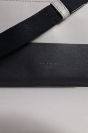 Dolce & Gabbana Black White Leather Logo Embossed Crossbody Bag