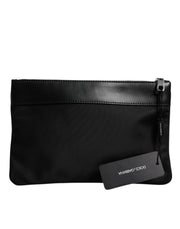 Dolce & Gabbana Multicolor Leopard Jacquard Print Logo Plaque Pouch Bag