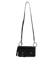 Dolce & Gabbana Black Leather Logo Purse Shoulder Crossbody Bag