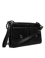 Dolce & Gabbana Black Leather Logo Purse Shoulder Crossbody Bag