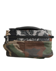 Dolce & Gabbana Multicolor Camouflage Patchwork Logo Waist Fanny Pack Bag