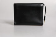 Dolce & Gabbana Black Leather Logo Plaque Document Briefcase Bag